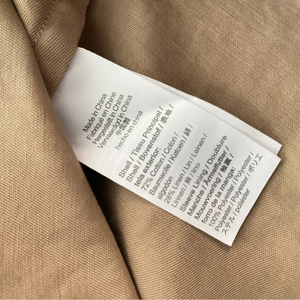 J Crew NWT Garment‎ Dyed Chino Suit Jacket Linen Blend Men’s 36 AX270 Tan Khaki